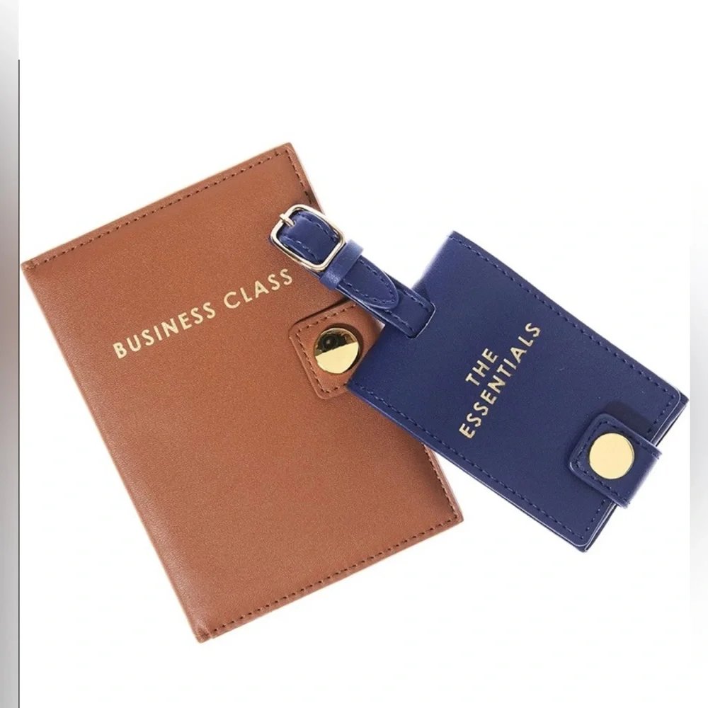 Graphique Passport Case and Luggage Tag Set, Business Class NEW